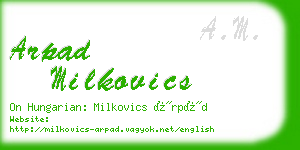 arpad milkovics business card